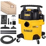 Stealthsonic Shop Vacuum Wet and Dry, 5 Gal 4 HP Ultra-Quiet Vacuum Cleaner with Complete Accessory Kit and 6 Bonus Dust Bages - Ideal for Home, Jobsite, Workshop, Garage, Car DXV05P-QTA
