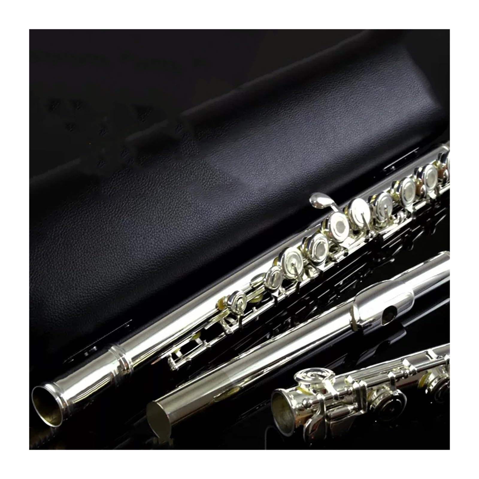 Flauta adultos Flauta 17 Agujeros Tubo De Alpaca Chapado En Oro Instrumento Musical Profesional Rendimiento(D-Silver)