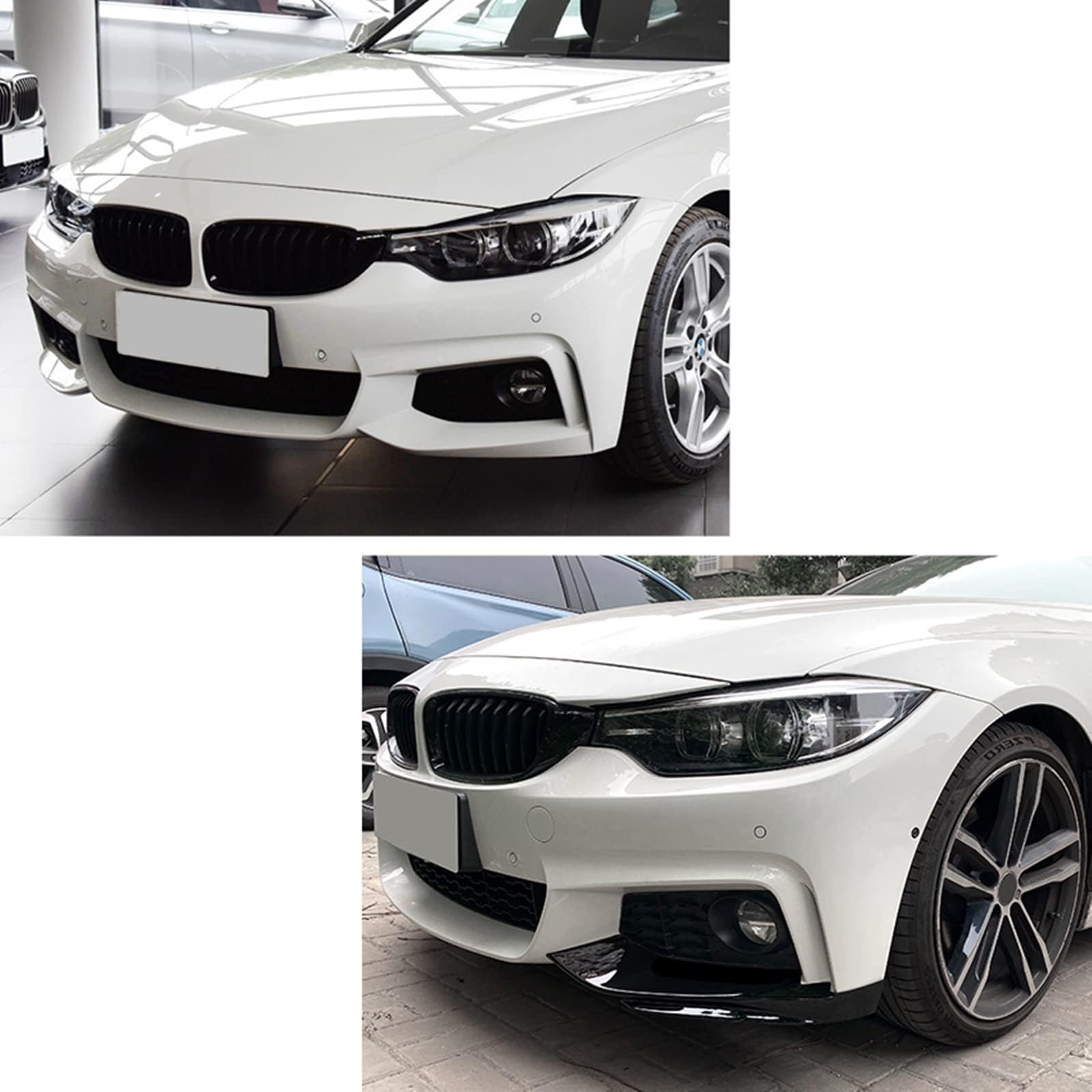 Auto Spoiler Frontali per BMW Serie 4 F32 F33 F36 M-Tech 2014-2020,Paraurti Anteriore Splitter Spoiler Lama Labbro Paraurti Anteriore