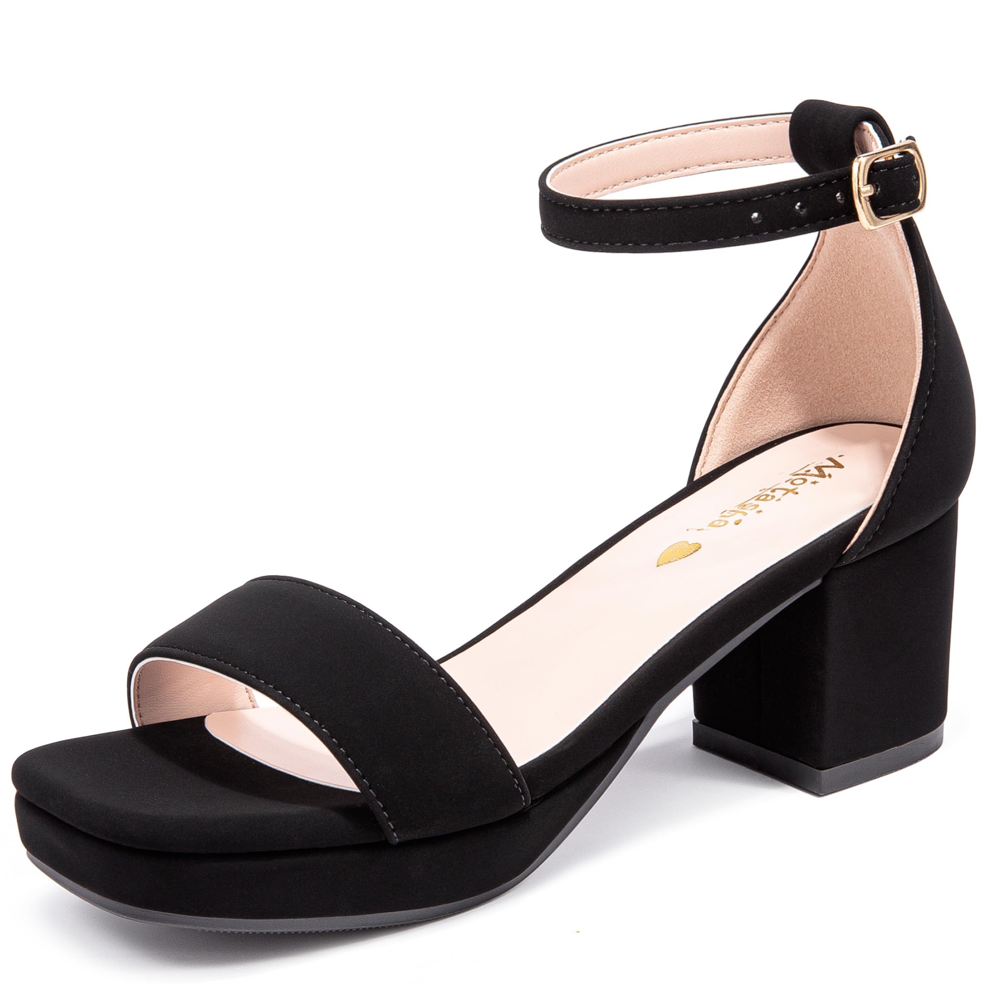 Motasha Girls High Heels Girls Dress Shoes Flower Girl Wedding Party Pageant Prom Formal Dress Sandals Open Toe Ankle Strap Platform Little Big Kids High Heels Chunky Pumps — view 11