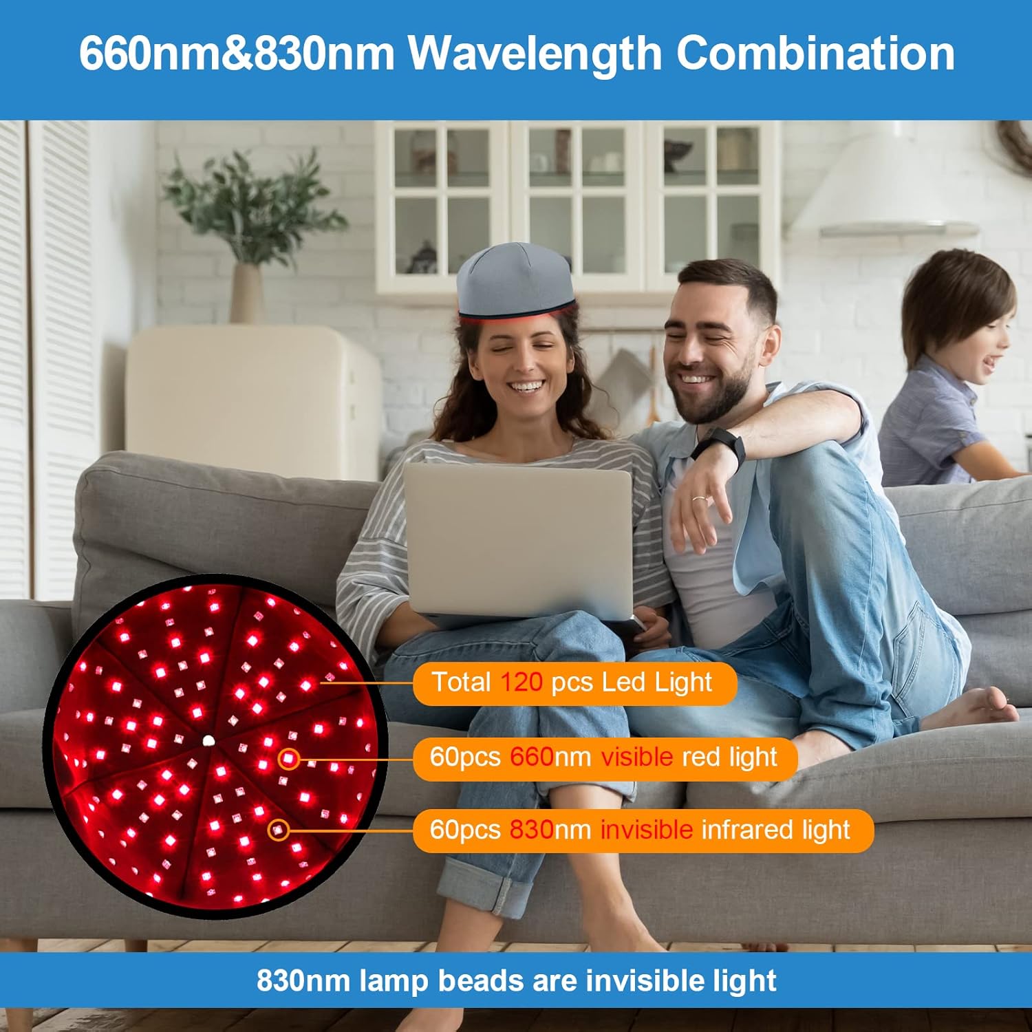 Infrared Red Light Therapy Mat - Full Coverage Head Wrap, 3 Modes & 20 Min Timer, Auto Shut Off, Gifts for Men & Women