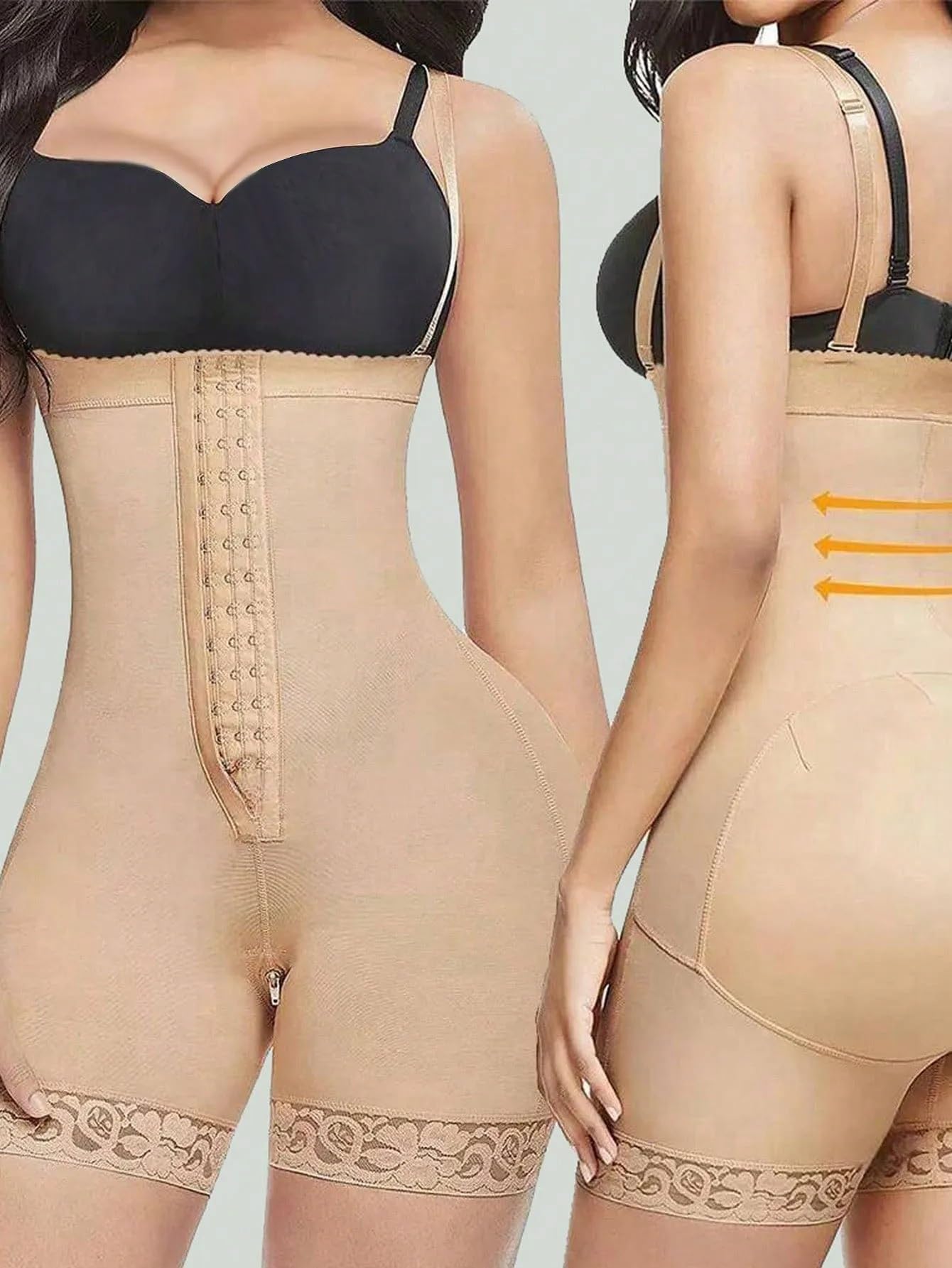 Ballett Trikot Shapewear for Frauen, Bauchkontrolle, Kompressions-Bodyshaper mit offenem Schritt