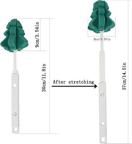 Miniatura 2 de Cepillos suaves para botellas, cepillos de esponja para botellas, juego de cepillos de limpieza con asas ajustables, 2 piezas, para copas de vino y