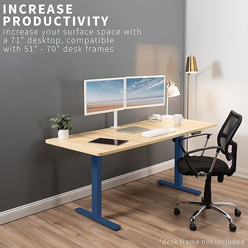 Miniatura 4 de VIVO Mesa universal de 71 x 30 pulgadas para marcos de escritorio estándar y de altura ajustable para el hogar y la oficina escritorio de 3