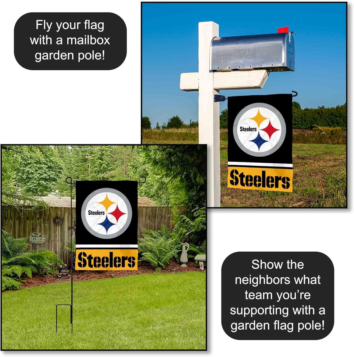 Pittsburgh Steelers Double Sided Garden Flag - Image 4