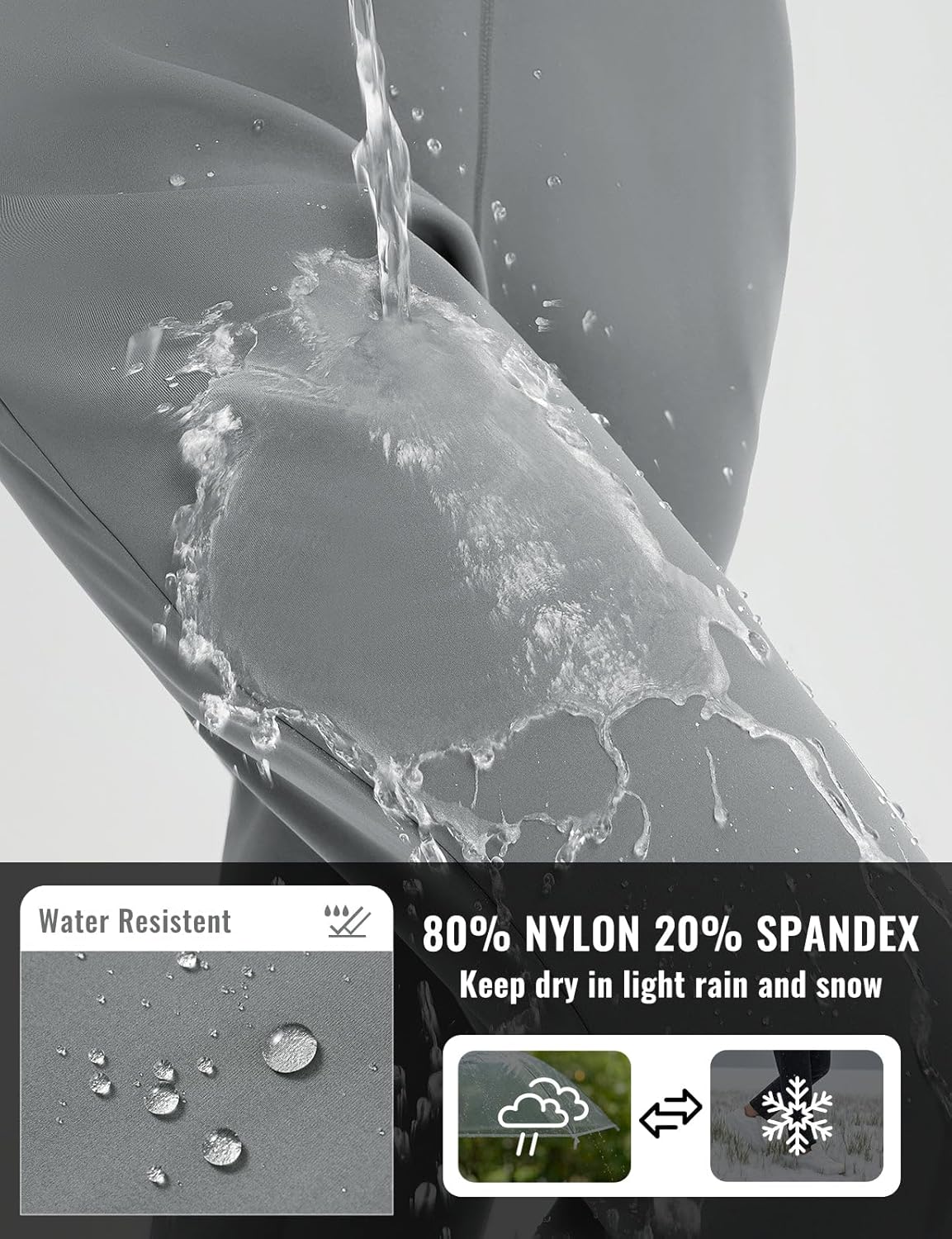 baleaf Women's Fleece Lined Pants Winter Warm Thermal Water Resistant High Waisted Travel Pants Thick Pants Work Golf Casual - Image 4