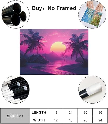 Miniatura 2 de XAHOR Vaporwave Aesthetic Poster  Retro Neon Art Print  Dreamy Cyberpunk Wall Decor Poster for Room Aesthetics Canvas Wall Art Print Unframe