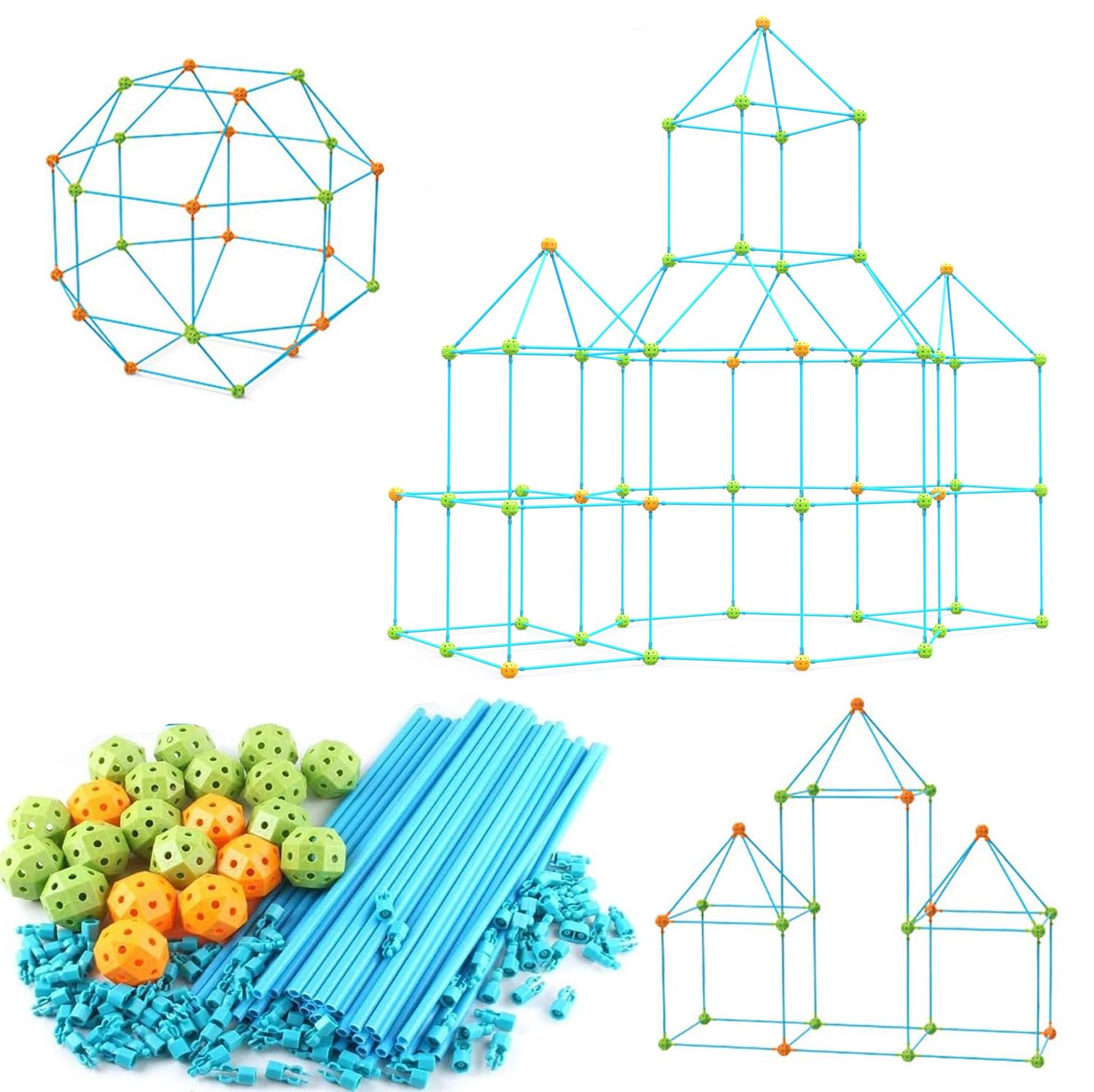 Fort Building Kit 197 Pieces Construction STEM Toys, Builder with Sticks and Balls for Castle Building, DIY Building Play Tent, Tunnel Indoor & Outdoor Playhouse Educational Toy (B0CW1T1S7L) Amazon Price History, Amazon Price Tracker