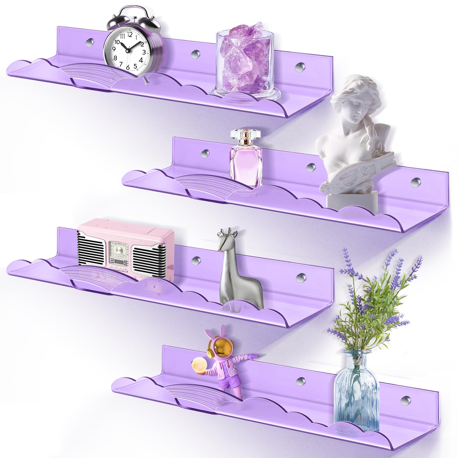 Mensola blu da parete per cameretta bambini asilo 3 box scorrevoli 81 x