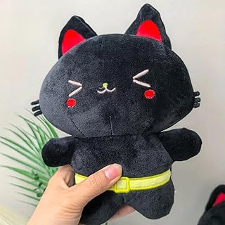 Black Cat Plush Toy with Bat Wings - Gothic Stuffed Animal Doll, Soft Cuddly Pillow for Halloween Decor, Kids Adult Bedroo...