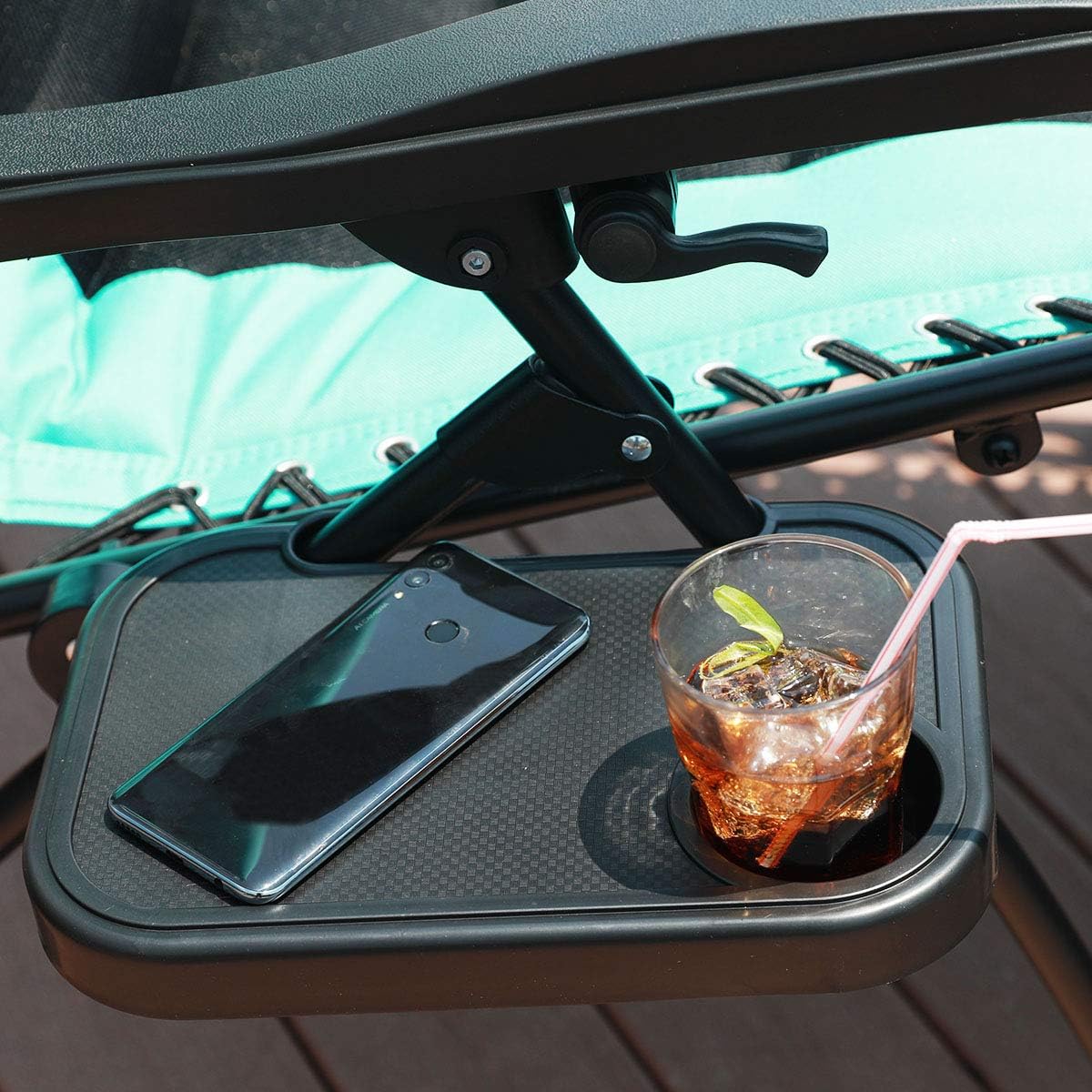 GOLDSUN Oversized Padded Zero Gravity Reclining Chair Adjustable Patio Lounge Chair with Cup Holder for Outdoor Beach Porch,Swimming Pool (Blue) : Patio, Lawn & Garden