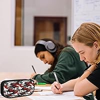 Vista 7 de Estuche para lápices de camuflaje, organizador de gran capacidad con 2 compartimentos y cremallera duradera