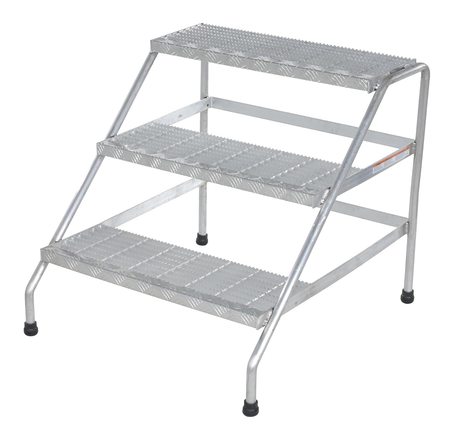 Vestil SSA-3W Aluminum 3 Step Wide Stand 500 Lb. Capacity Silver