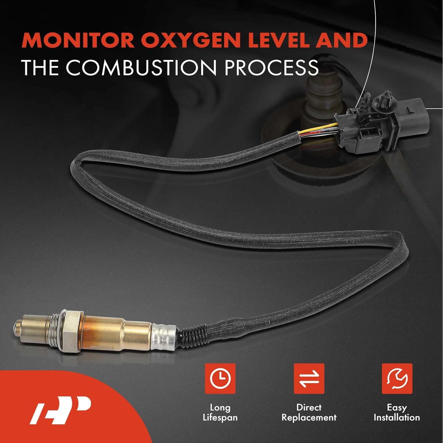 A-Premium O2 Oxygen Sensor Compatible with Mercedes-Benz C300, C350e, E300, GLC300, GLC350e, G550, SL450, SL550, SLK300, SLK350, SLC300, SLC43 AMG & BMW X5, 550i, 750i, 650i & Mini Cooper, Upstream