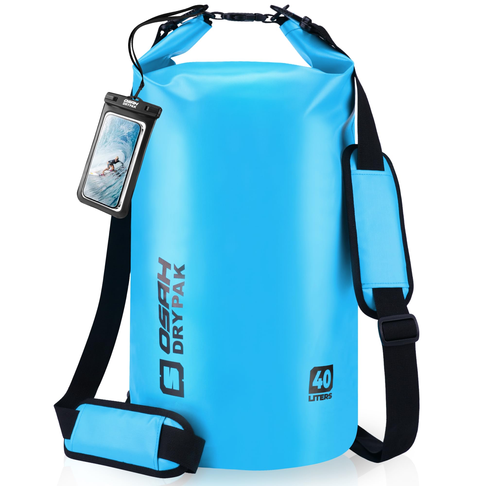 Waterproof Dry Bag, 5L/10L/20L/30L/40L Roll Top Lightweight Storage Backpack with Phone Case for Women &amp; Men, Floating Waterproof Sack for Travel, Swimming, Kayaking, Paddle Board, Camping &amp; Beach