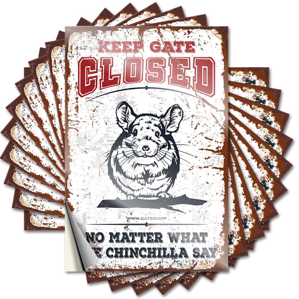 Sports Bar Decor Accessory Sticker - Keep Gate Closed No Matter What The Chinchilla Say Vintage Durable Sticker Easy Apply for Surf Decor(12X18CM)