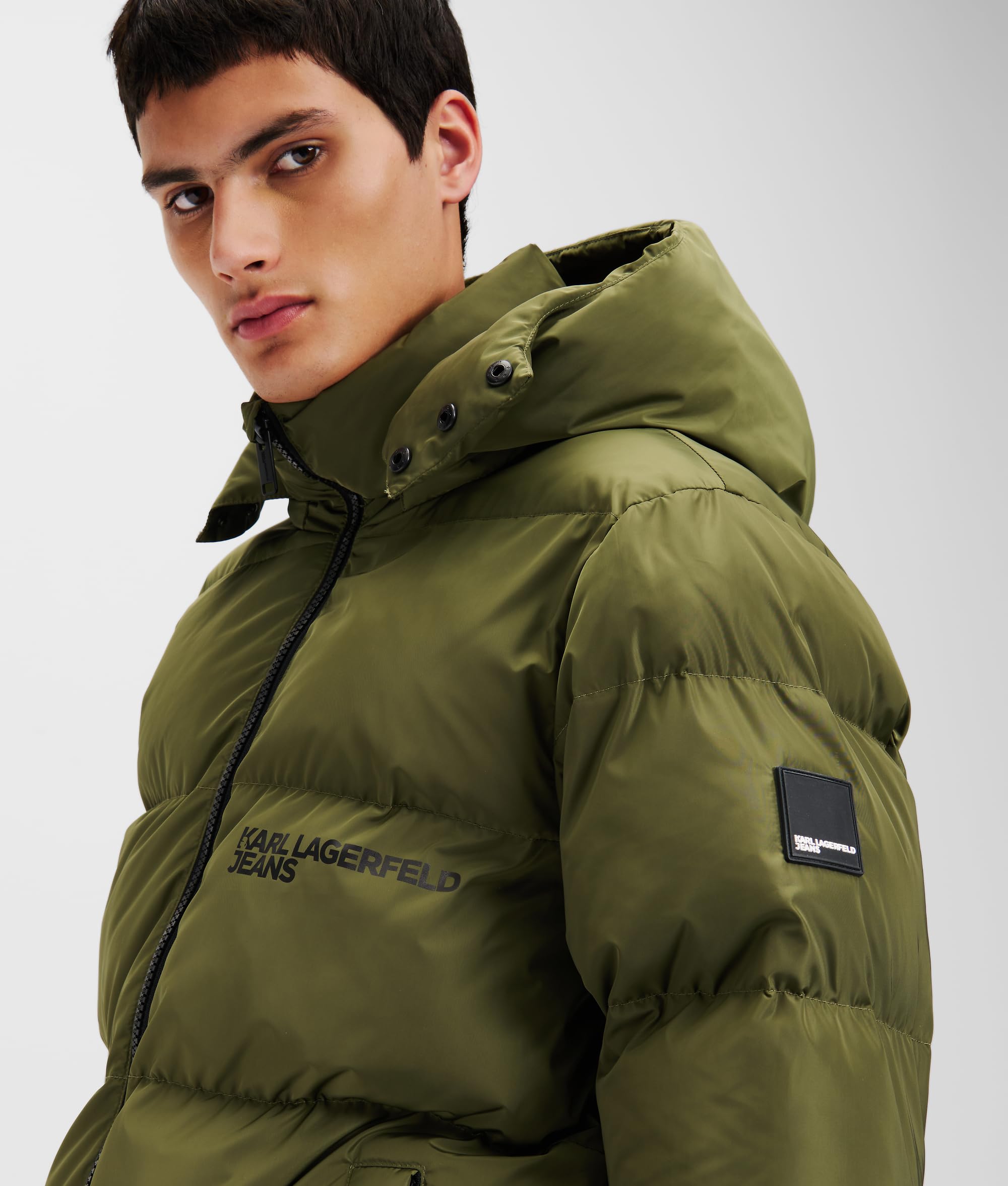 Jeansy Karl Lagerfeld, Męskie, Pikowane, Regular Fit, Zielony, L