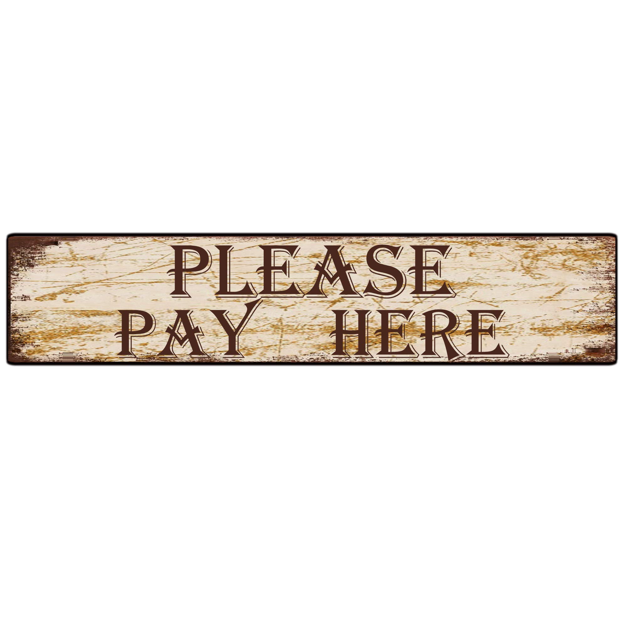 Please Pay Here Retro Tin Signs Aluminum Metal Sign for Kitchen Home Garden Wall Bar Cafe Decor 4x16 Inch