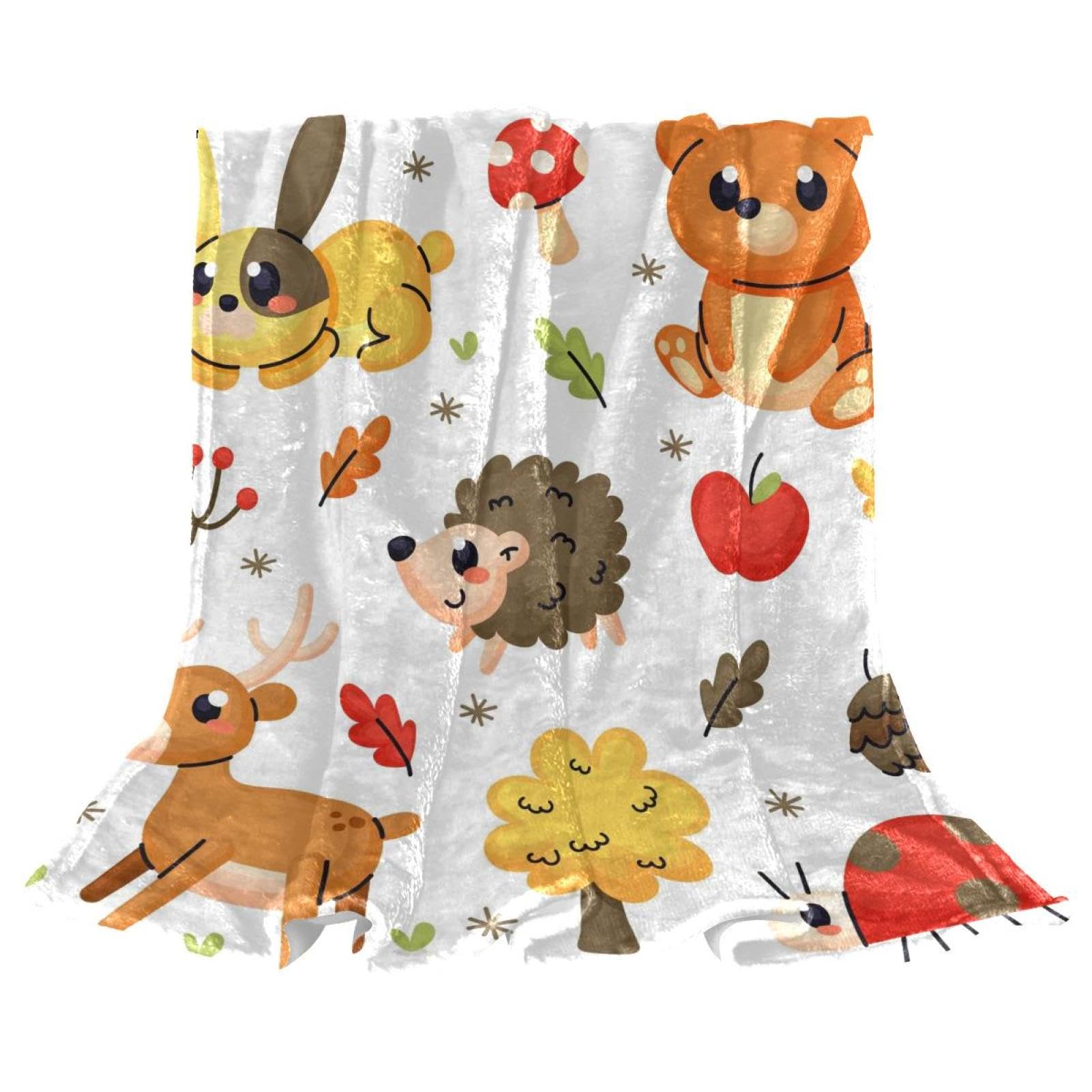 Plaid polaire animaux de la forêt idéal pour vos soirées cocooning et lecture sur le canapé