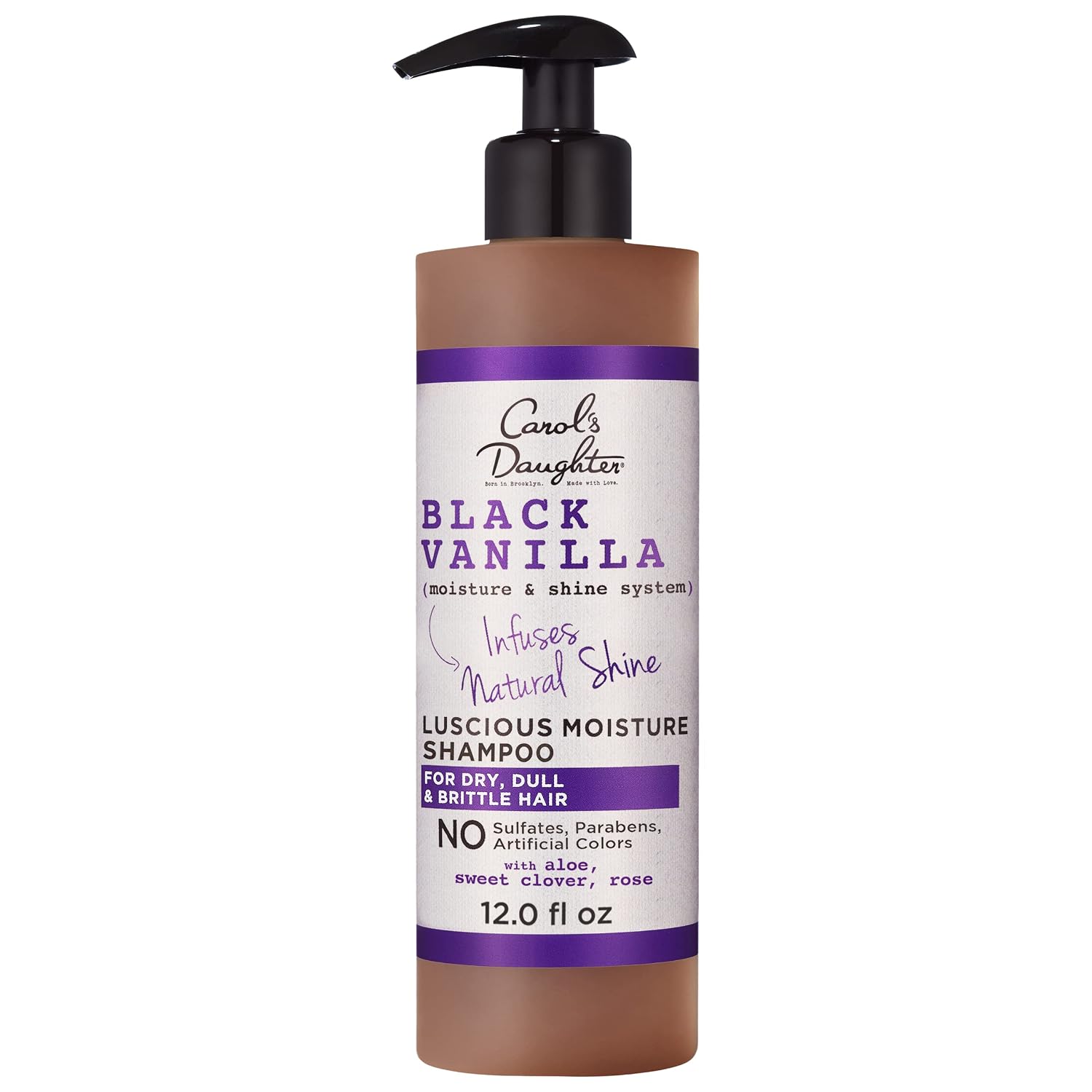 Carol’s Daughter Black Vanilla Sulfate Free Shampoo for Curly, Wavy, Natural Hair, Adds Moisture & Shine to Dry, Damaged Hair- Made with Shea Butter, Aloe and Rosemary, 8 fl oz