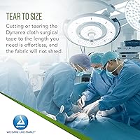Vista 5 de Dynarex Cinta quirúrgica de tela, duradera, tela sedosa suave y lisa, sin látex, cinta autoadhesiva, rasgable, adherencia segura, blanca, 1 pulgada