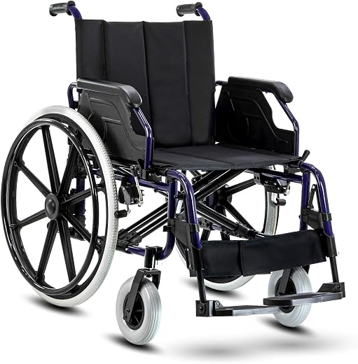 KosmoCare Elegant Heavy Duty Wheelchair | Premium Aluminium Self Propelled Model Ideal for Heavy patients |