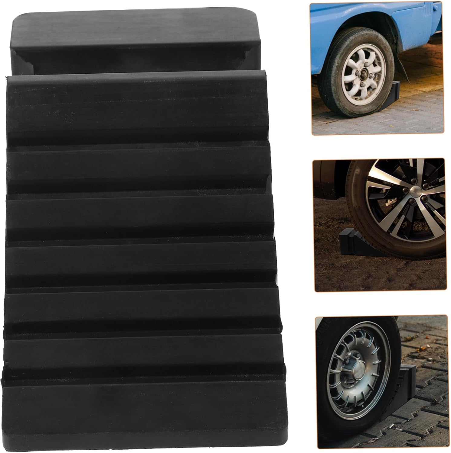 Truck Wheel Chock Car Stopper Portable Tire Wheel Chock Non-Skid Design for Safe Stopping on Slopes Rubber Material