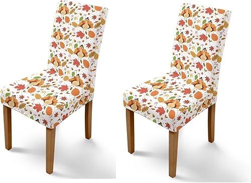 Miniatura 90 de Rnyleeg Fall Autumn Seat Covers for Dining Chairs Set of 4 Sunflower Themed Stretch Dining Chair Covers Soft Comfy Chair Slipcovers for Cocktail