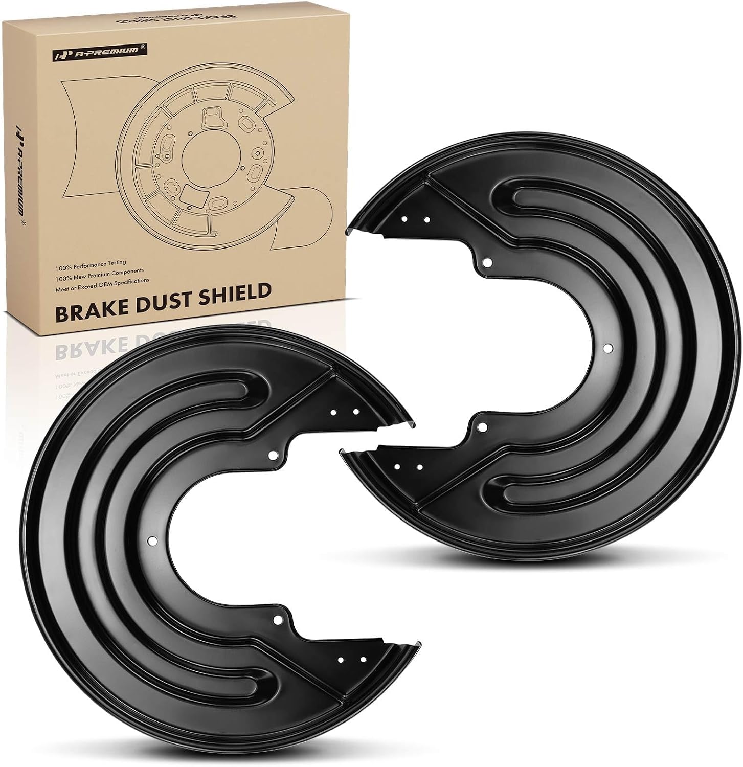 A-Premium Rear Driver and Passenger Side Brake Dust Shield Compatible with Select Volkswagen Models - EuroVan 1999 2000 2001 2002 2003 2.8L - Replace# 7D0615611B, 2-PC Set