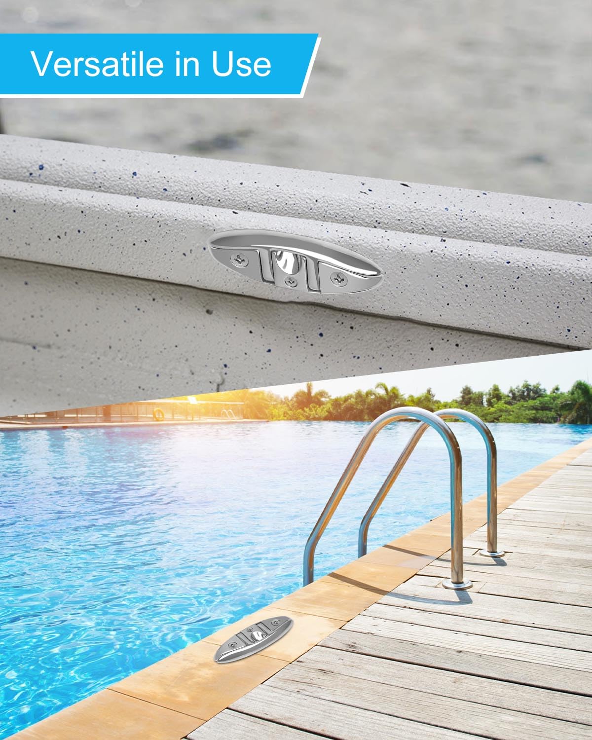 Snapklik.com : HZSIFU 2PCS Boat Cleat 5 Inch, Marine 316 Stainless ...