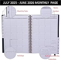Vista 2 de Agenda diaria 2024-2025, planificador semanal y mensual, planificador de 18 meses de julio de 2024 a diciembre de 2025, agenda calendario 2024-2025