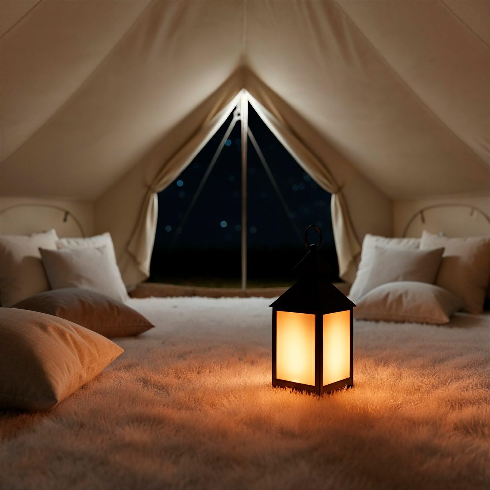 Eaxus® 4er Set LED Laterne für Draußen - Notfallleuchte Blackout. Windlicht mit Flammeneffekt Kerze - Wohnzimmer & Garten Deko