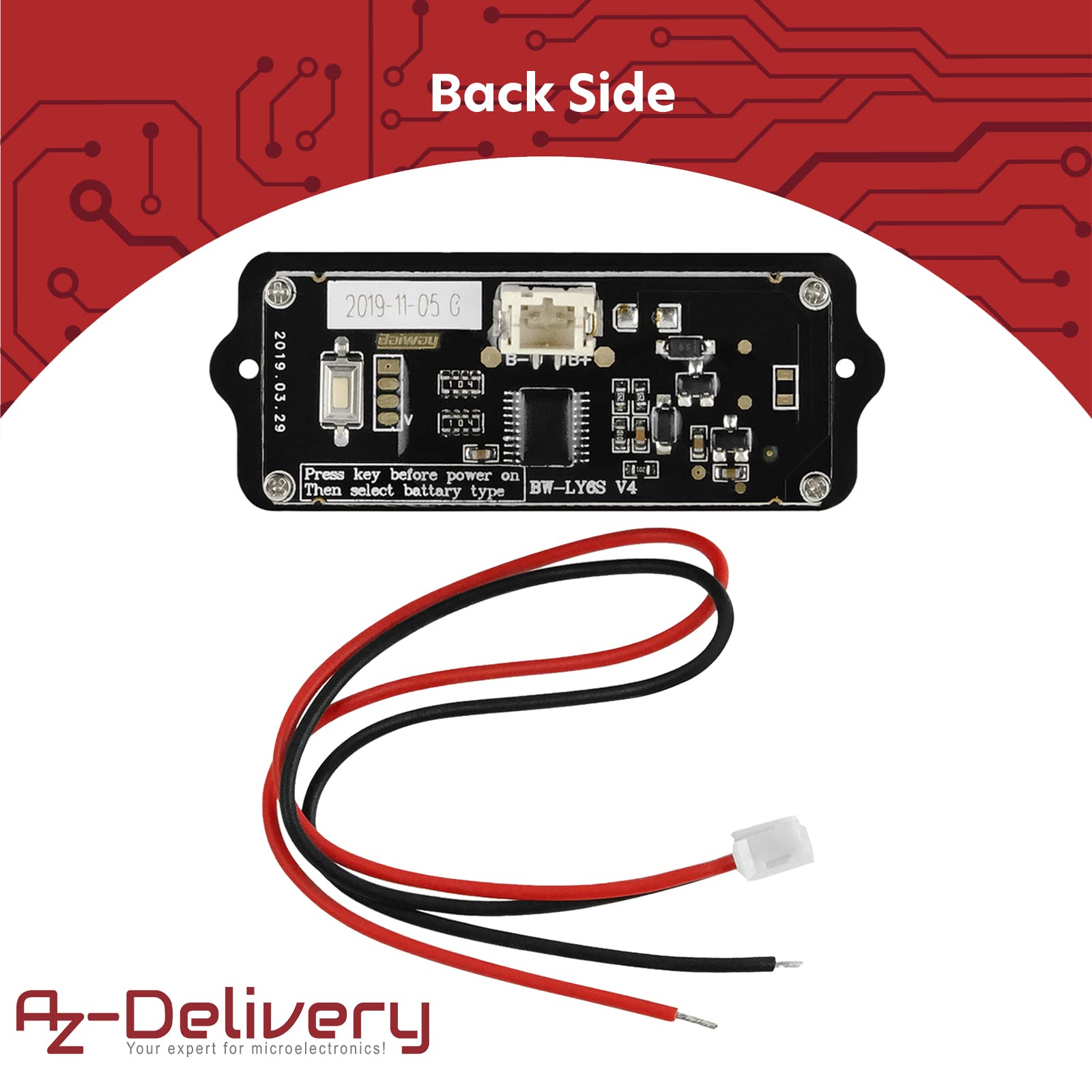 AZDelivery 3 x 12V LY6W indicatore capacità batteria con schermo LED verde retroilluminato