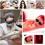 FreeMascot IPL Glasses 200nm-2000nm Laser Eye Protection Glasses for Tanning, Laser Hair Removal (Green)