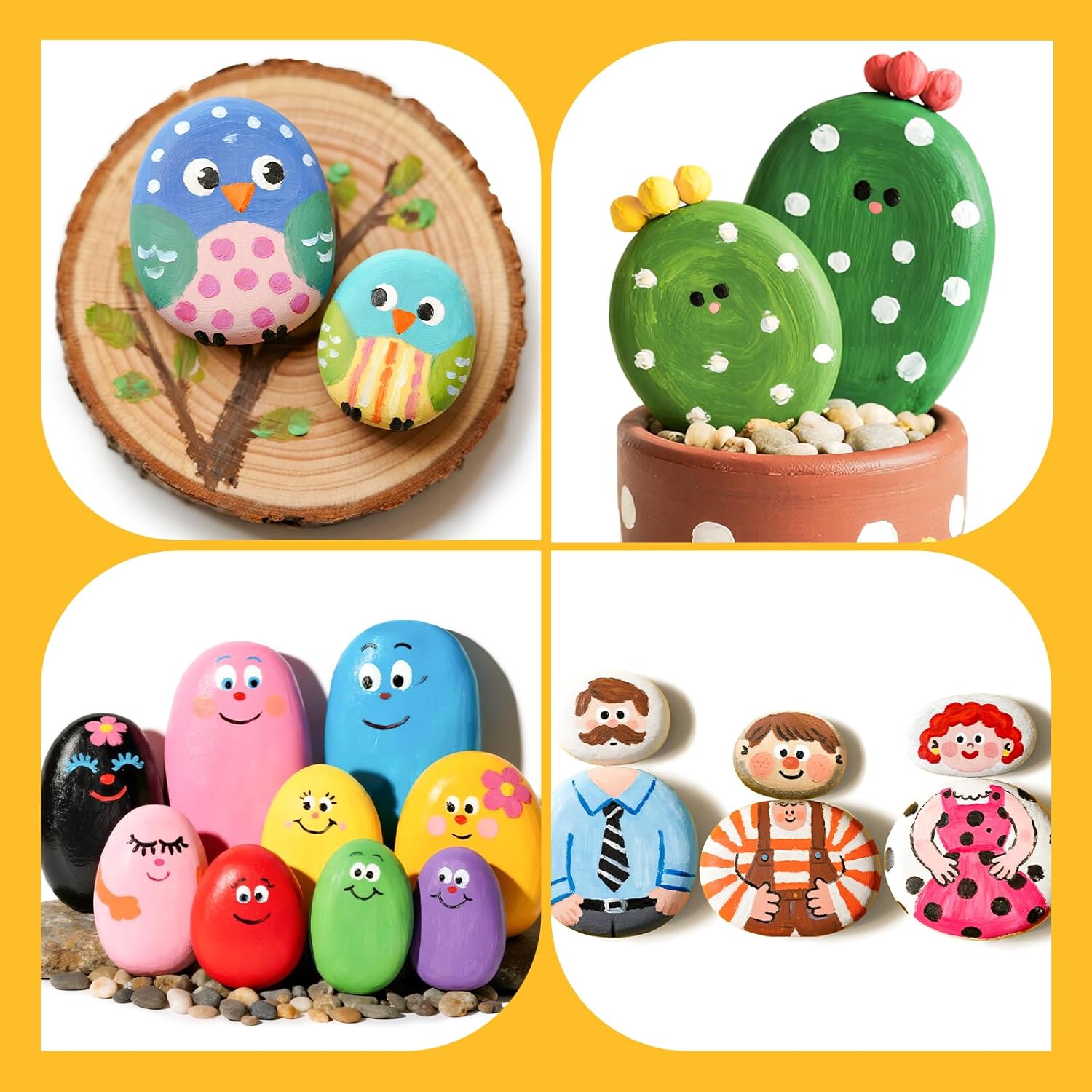 Simetufy 100pcs 1.5-3in River Rocks for Painting,2 Sizes Flat Smooth Rocks for Arts & DIY, Kindness Rocks, Paint Stones for Craft (50pcs Each Size: 1.5-2in, 2-3in)