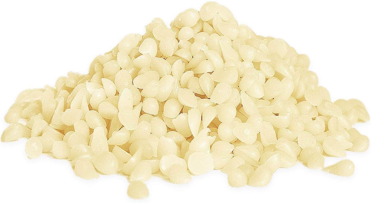 Howemon White Beeswax Pellets 5 lb 100% Pure and Natural Triple Filtered for Skin, Face, Body and Hair Care DIY Creams, Lotions, Lip Balm and Soap Making Supplies