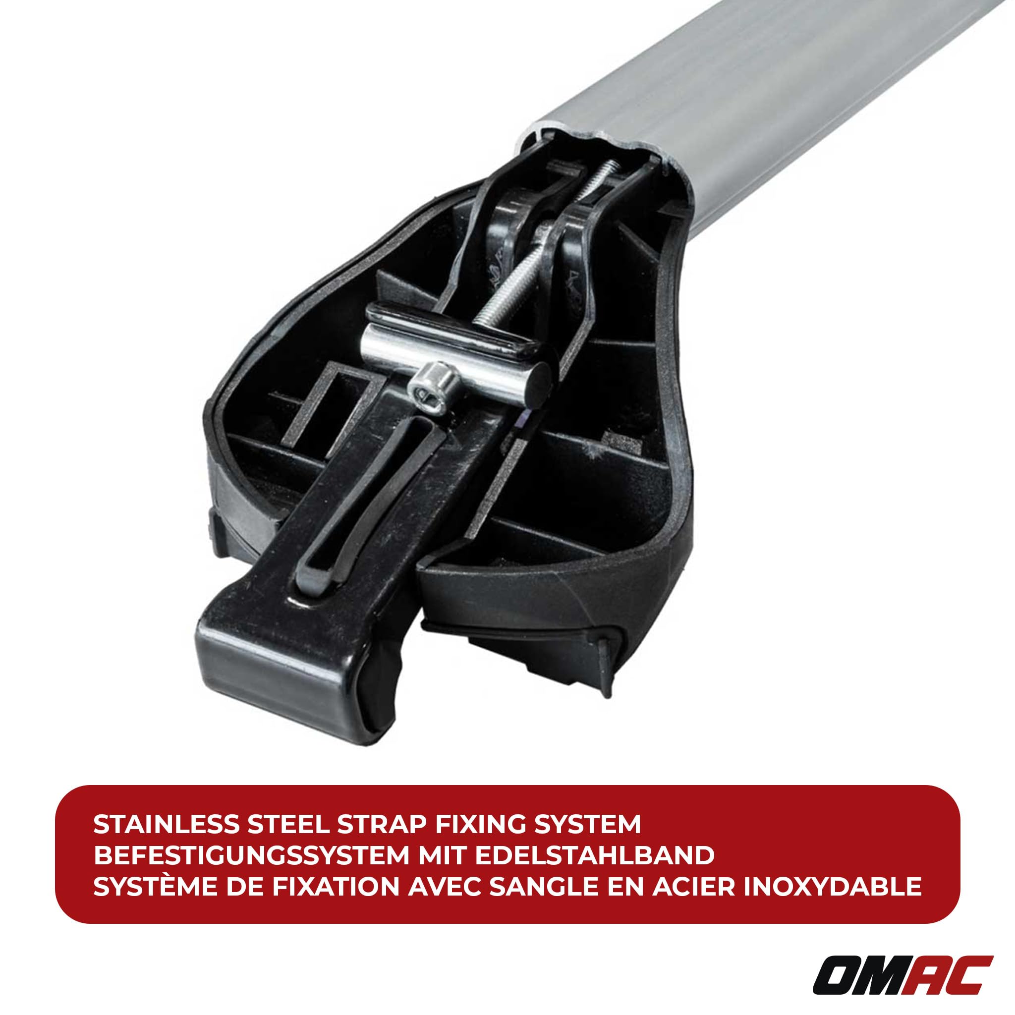 OMAC Barres de Toit transversales certifiées TÜV pour Toyota Yaris Cross XP210 2021-2026 – Verrouillables (4 antivols) – Charge Max 100 kg – Fixation Durable Argent