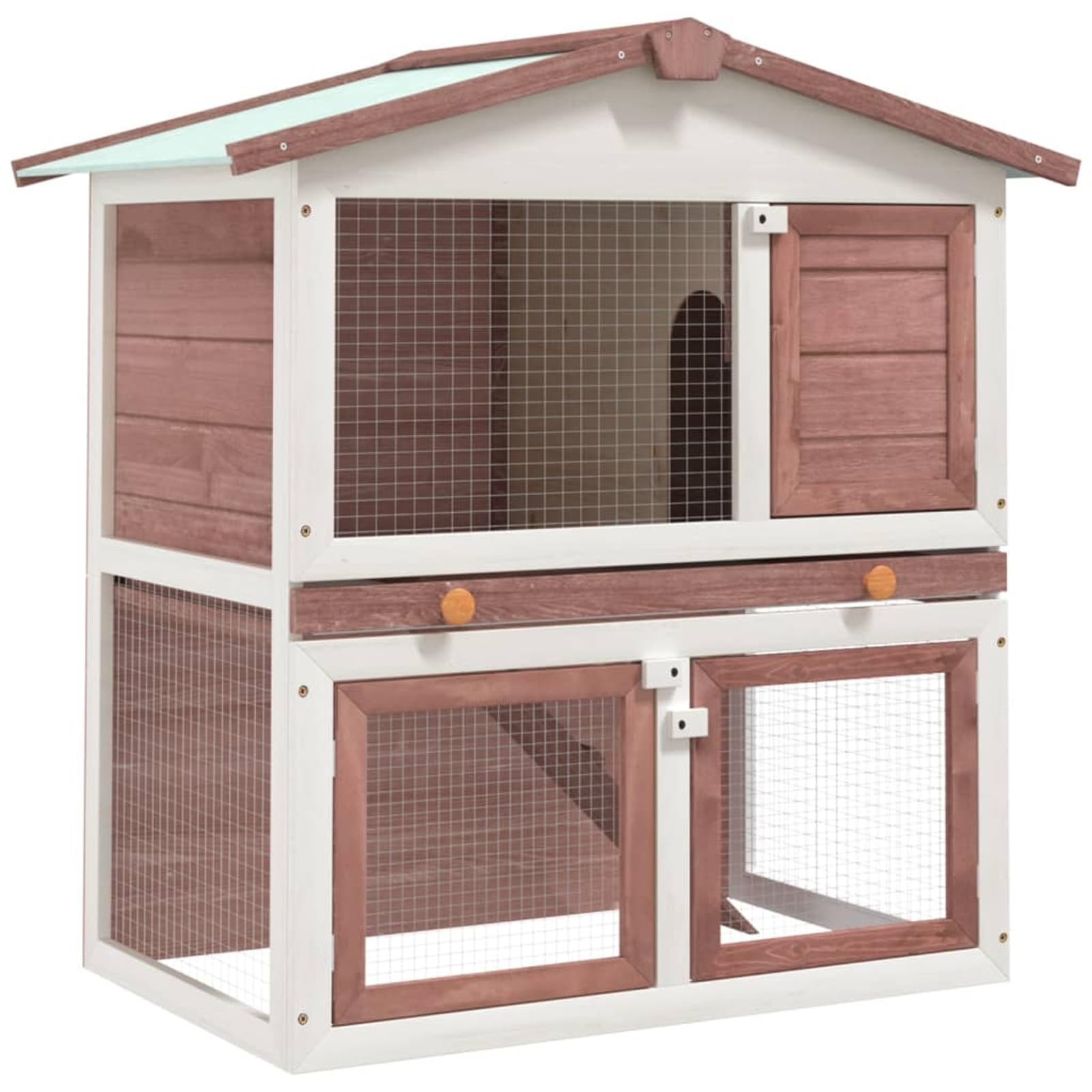 Jaula conejera con 3 Puerta, Jaula Cobaya, Jaulas para Conejos, Jaula Hamster, Casa Conejo, Casita Conejo, Kid Conejo,s Madera marrón