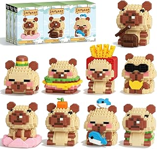 Capybara Party Favors Mini Building Blocks Set, 9 Pack Cute Capybara Animals Goodie Bag Stuffers, Birthday Easter Gift for Adult Teens 14+ (2122 PCS)
