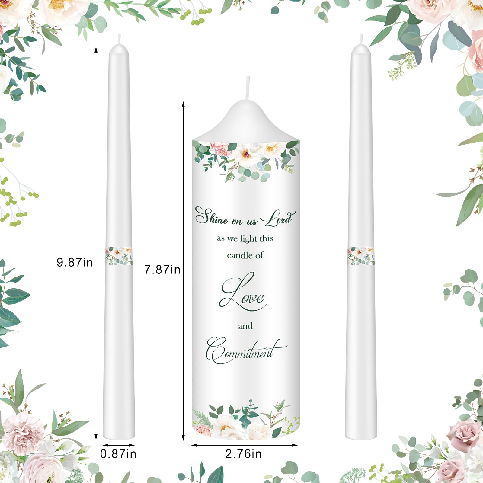 Layhit Unity - Juego de velas de boda con candelabros de cristal, accesorios de boda y decoración, juego de velas de unidad para aniversario de boda religiosa, grandes eventos, regalos para parejas