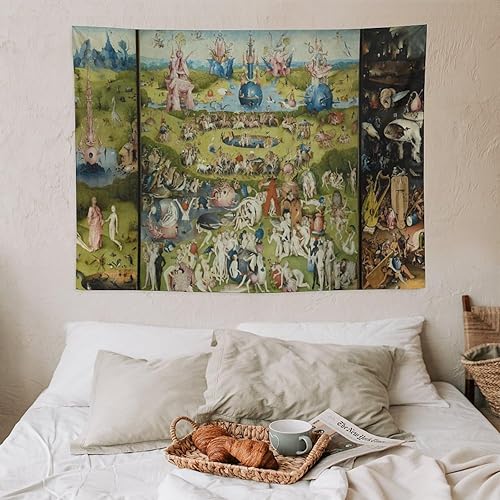 Miniatura 7 de JU XIANG Hieronymus - Tapiz de Bosch, diseño de jardín de delicias terrenales, decoración del hogar, arte de pared, impresión para dormitorio,