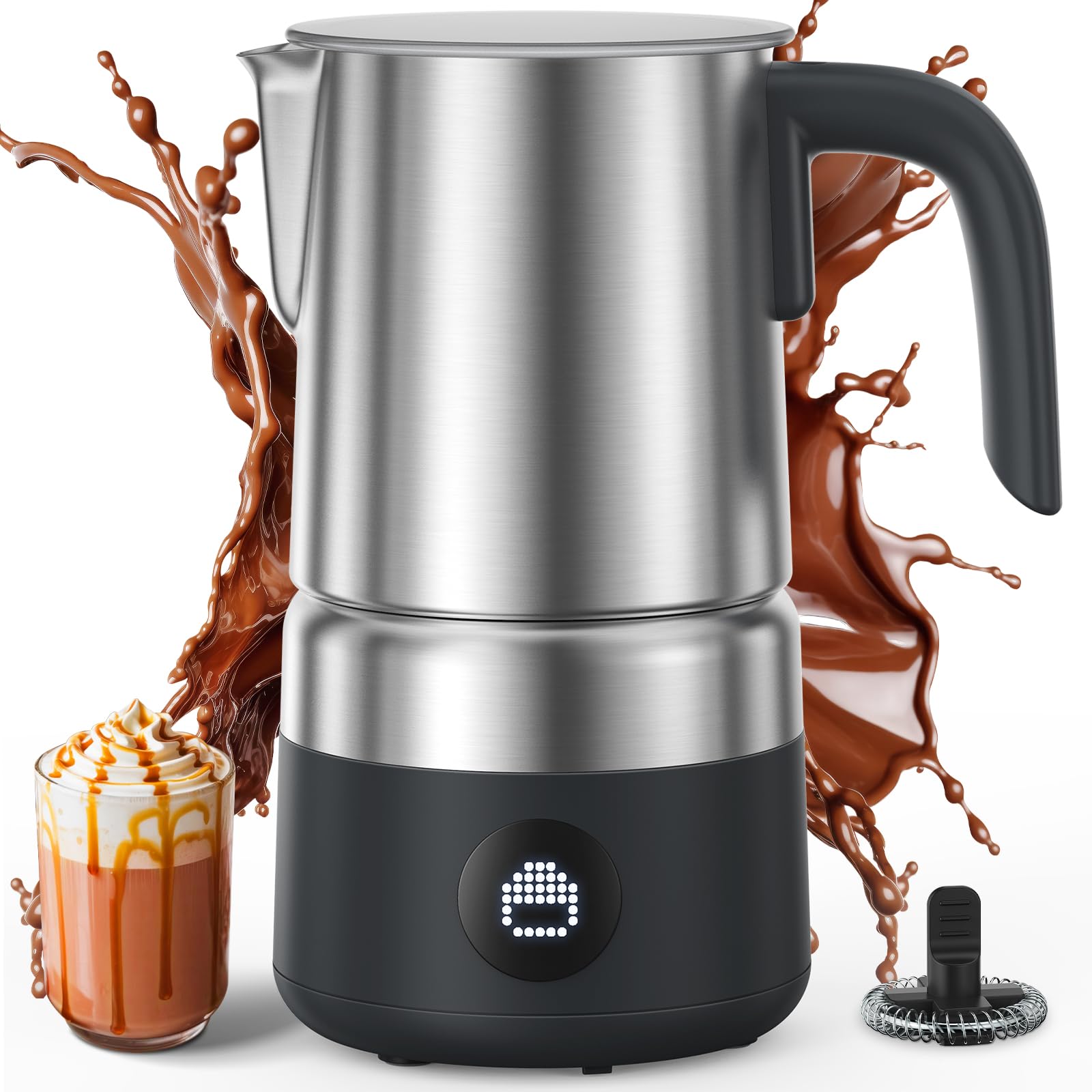 Amazon.com: 8-in-1 Milk Frother and Steamer 600W, AMZCHEF 17oz