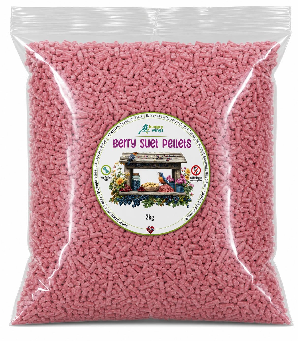 Wild Bird Food (2kg, Berry Suet Pellets)
