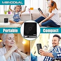 Vista 8 de CD Player Portable, MONODEAL Portable Rechargeable Player with Dual Headphones Jack, Small Anti-Skip CD Player for Car/Travel/Home, Personal CD