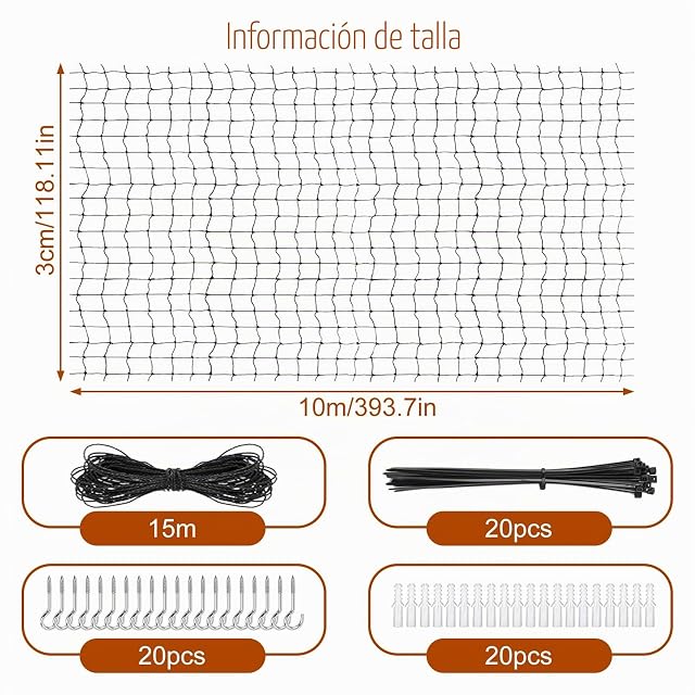 Foto 2 de 7 de AEMCHDM Red para Gatos Premium para Balcón, Red de Nailon Multifilamento a Prueba de Gatos