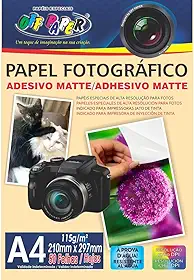 Papel Fotográfico, Inkjet, A4, Matte, Adesivo 115 g, Pacote com 50 Folhas, Off Paper