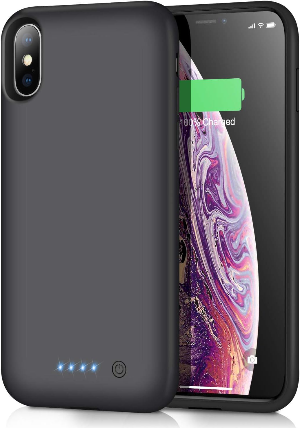 iPosible Battery Case for iPhone XS MAX, [7800mAh] Charging Case Extended Battery for XS MAX Rechargeable Battery Power Bank Portable Charger Case [6.5 inch]【Newest Version】 Black