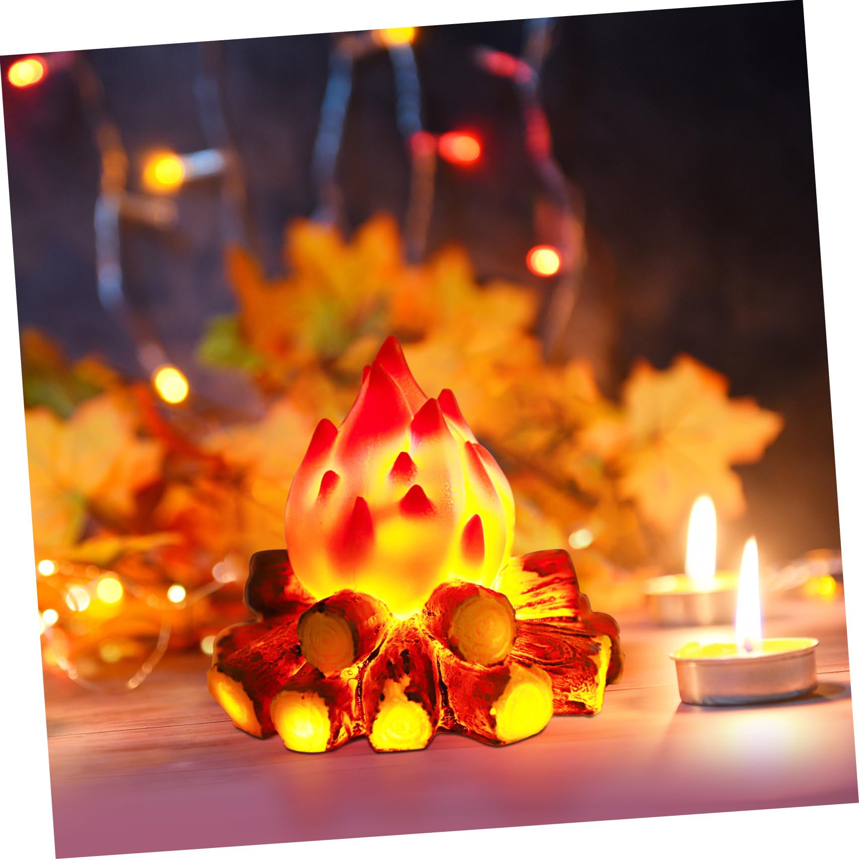 Alipis Lampada LED senza Fiamma Luce Decorativa Effetto Falò Simulato Design Moderno per Casa e Ufficio Lampada Batteria Luce Calda