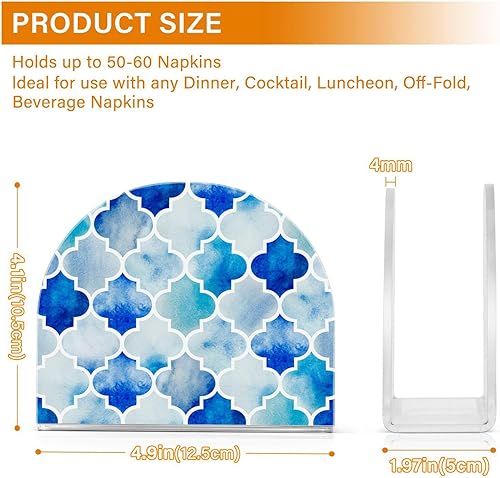 Miniatura 3 de Servilletero de azulejos marroquíes azules para mesa, dispensadores de servilletas de tejido acrílico, servilleteros de cóctel para mesa de comedor,