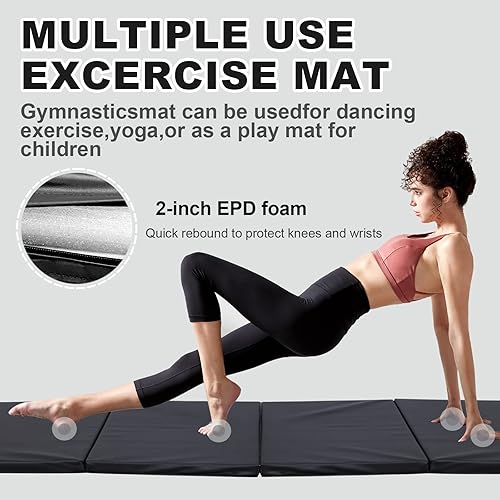 Miniatura 2 de Tapete plegable resistente tapete de gimnasia de 2 pulgadas de grosor tapete de gimnasia para gimnasio tapete de tres y cuatro pliegues tapete
